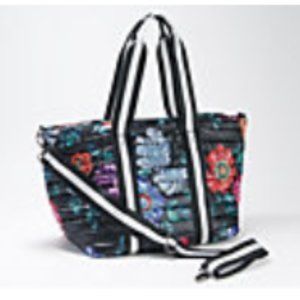 Think Royln Large Nylon Tote w/ Webbing Strap - Wingman /Bloom Black
